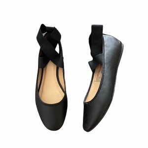 Mossimo Supply Co Black Ankle Strap Ballet Flats